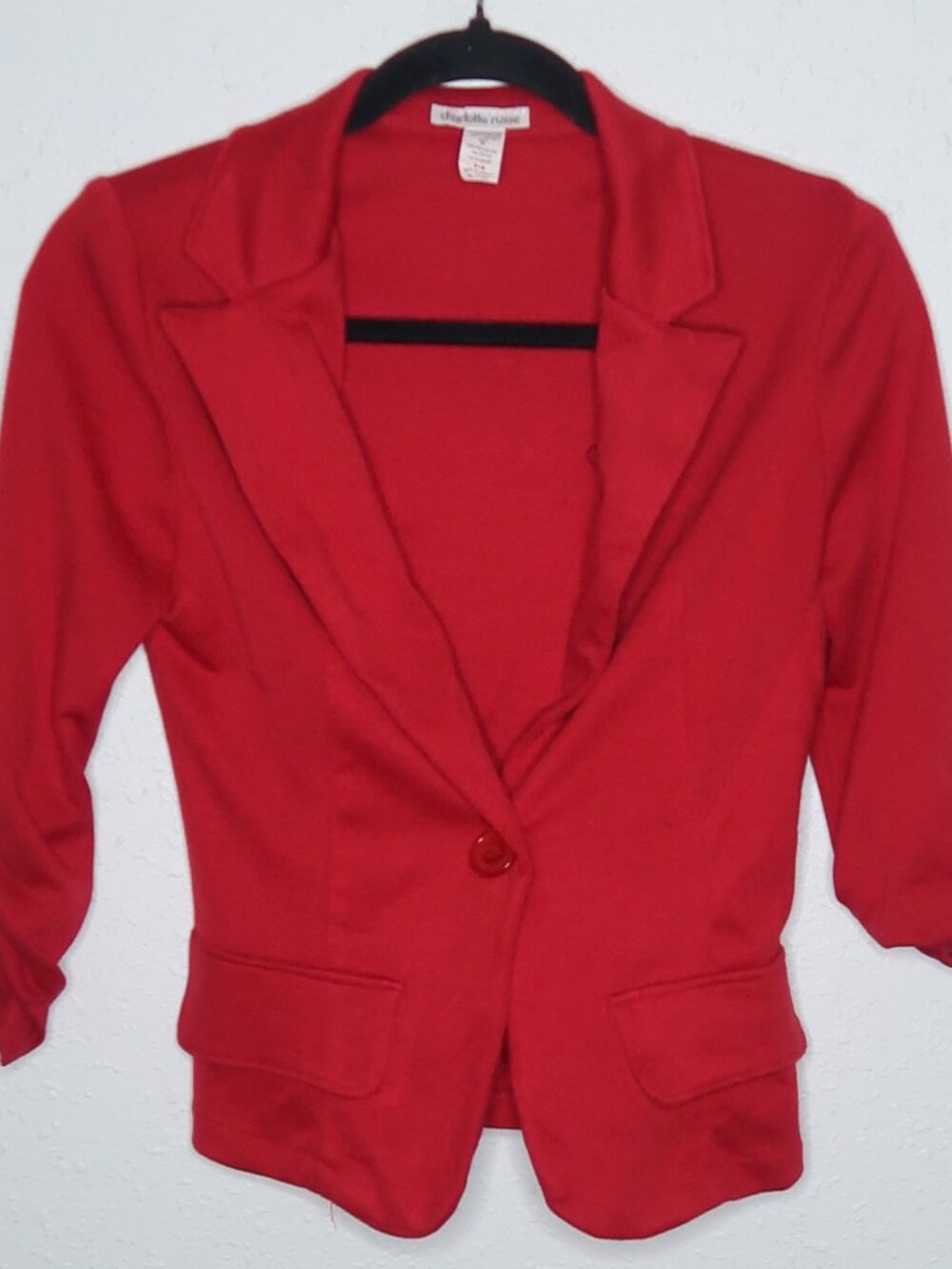 Charlotte Russe Scrunch Sleeve Red Blazer
